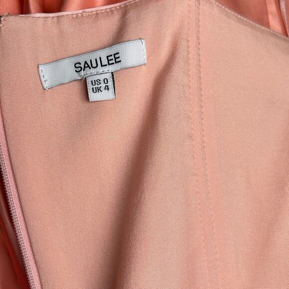 SAU LEE Teigen Strapless Blush Red Pink Ombre Maxi Gown Size 0 - Picture 10 of 11